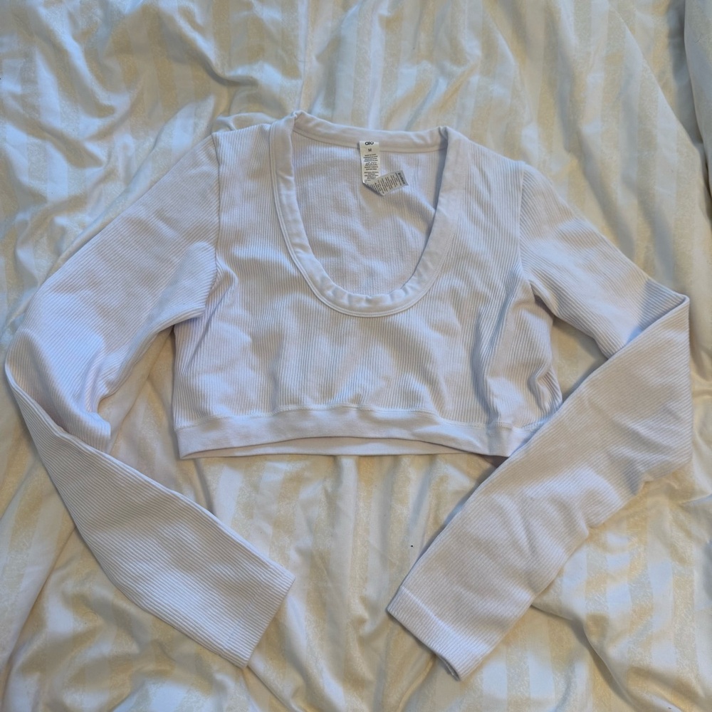 Alo Seamless Ribbed Cropped Serene Long Sleeve